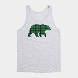 Green Plaid Bear Tank Top